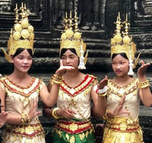 Cambodian dancers in traditional costume